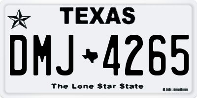 TX license plate DMJ4265