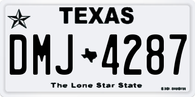 TX license plate DMJ4287