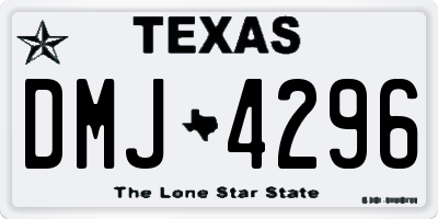 TX license plate DMJ4296