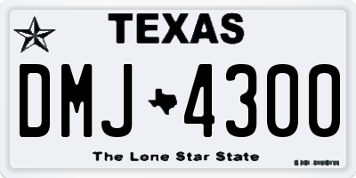 TX license plate DMJ4300