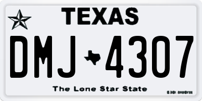 TX license plate DMJ4307
