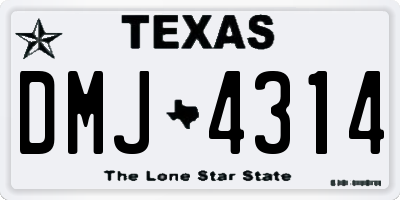 TX license plate DMJ4314