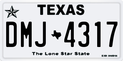TX license plate DMJ4317