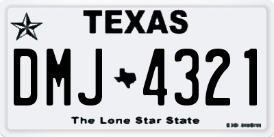 TX license plate DMJ4321