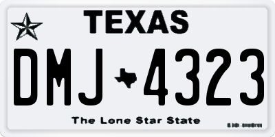 TX license plate DMJ4323