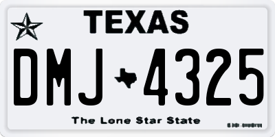TX license plate DMJ4325