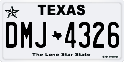 TX license plate DMJ4326