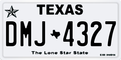 TX license plate DMJ4327