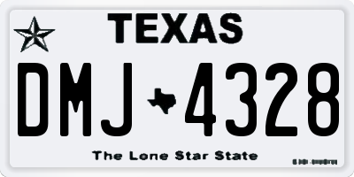 TX license plate DMJ4328