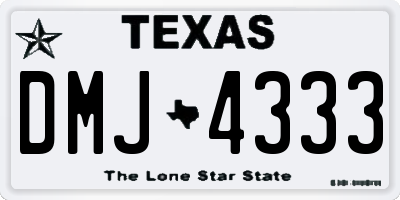 TX license plate DMJ4333