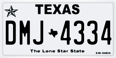 TX license plate DMJ4334