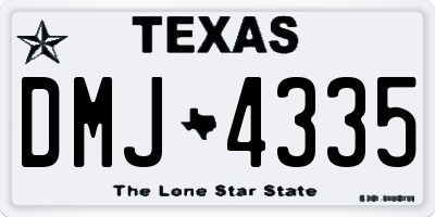 TX license plate DMJ4335