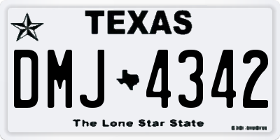 TX license plate DMJ4342