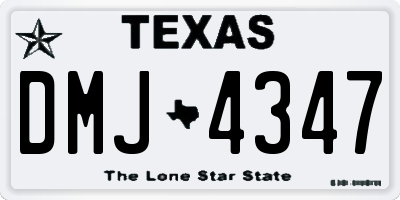 TX license plate DMJ4347