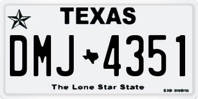 TX license plate DMJ4351