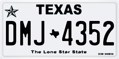 TX license plate DMJ4352