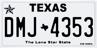 TX license plate DMJ4353
