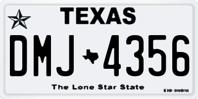 TX license plate DMJ4356