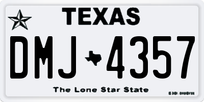 TX license plate DMJ4357