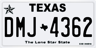 TX license plate DMJ4362