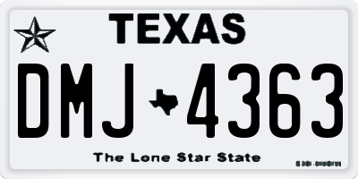 TX license plate DMJ4363