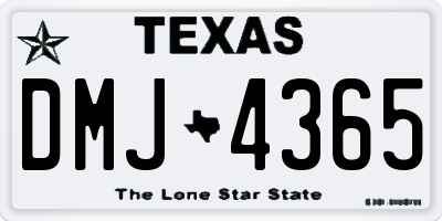 TX license plate DMJ4365