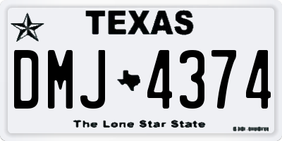 TX license plate DMJ4374