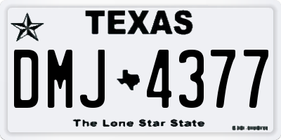 TX license plate DMJ4377