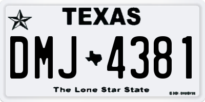 TX license plate DMJ4381