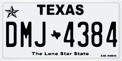 TX license plate DMJ4384