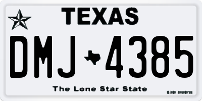 TX license plate DMJ4385