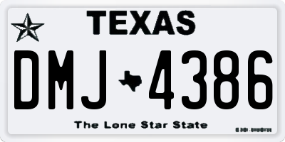 TX license plate DMJ4386