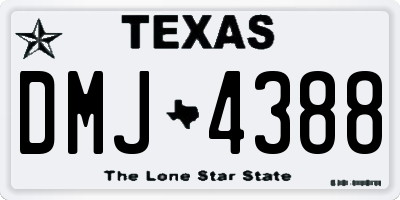 TX license plate DMJ4388