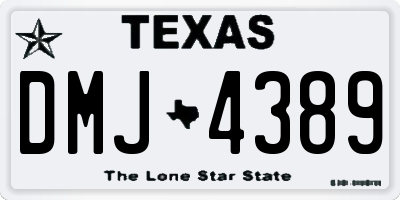TX license plate DMJ4389