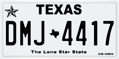 TX license plate DMJ4417