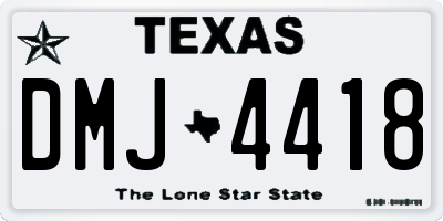 TX license plate DMJ4418