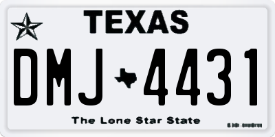 TX license plate DMJ4431