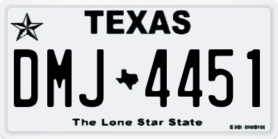 TX license plate DMJ4451