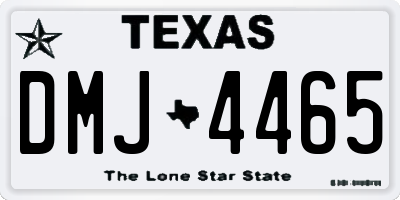TX license plate DMJ4465