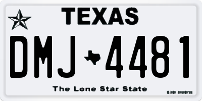 TX license plate DMJ4481