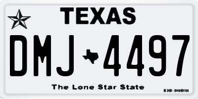 TX license plate DMJ4497