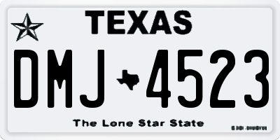 TX license plate DMJ4523