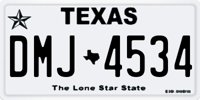 TX license plate DMJ4534