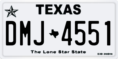 TX license plate DMJ4551