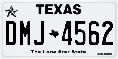 TX license plate DMJ4562