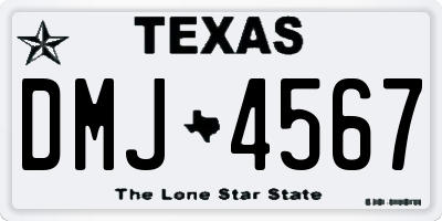 TX license plate DMJ4567
