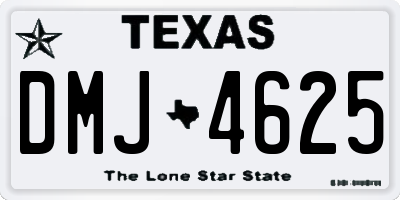 TX license plate DMJ4625