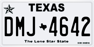 TX license plate DMJ4642