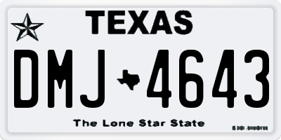 TX license plate DMJ4643