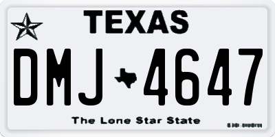 TX license plate DMJ4647